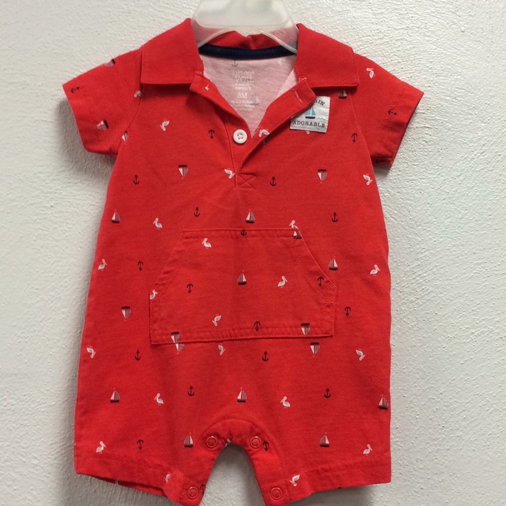 Boys one piece 0 to 3 month summer outfit